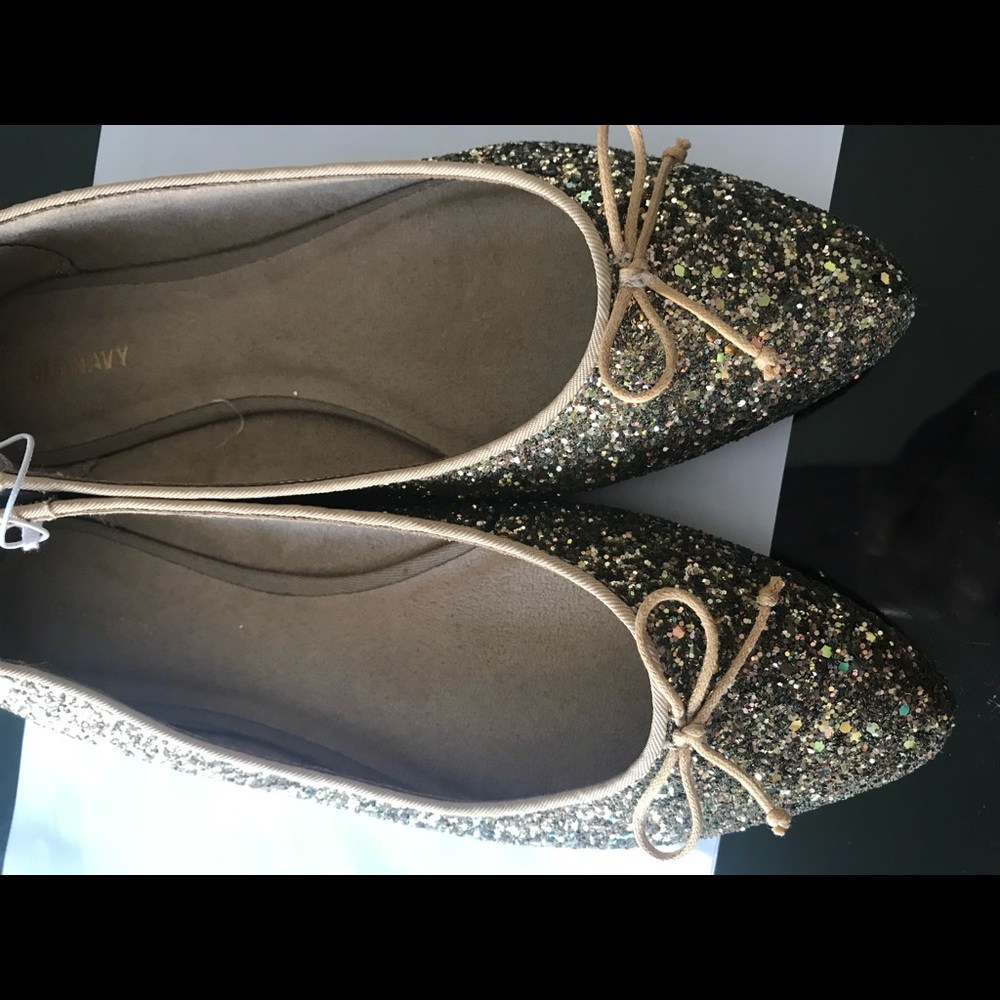 Glitter point toe flats